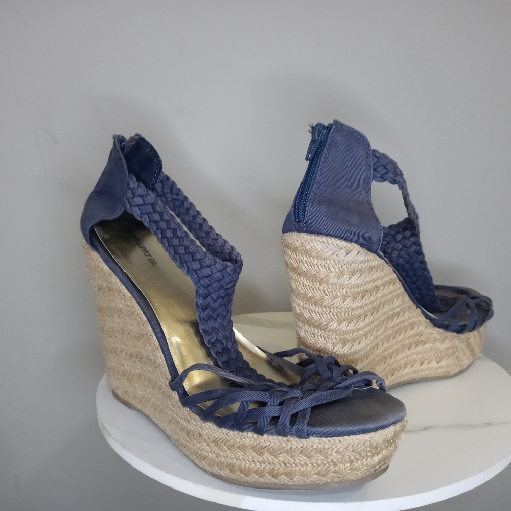 Mossimo Supply CO  Navy Wedge Sandals/heels
